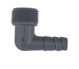 HU szórófejbekötő könyök HSBE 16mm x 3/4 fekete,